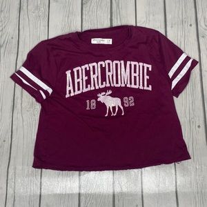 Abercrombie kids crop logo T-shirt